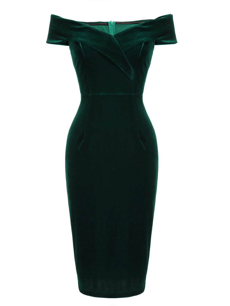 WEINROT SCHULTERFREI PENCIL KLEID