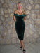 Dunkelgrün VINTAGE SCHULTERFREI PENCIL KLEID