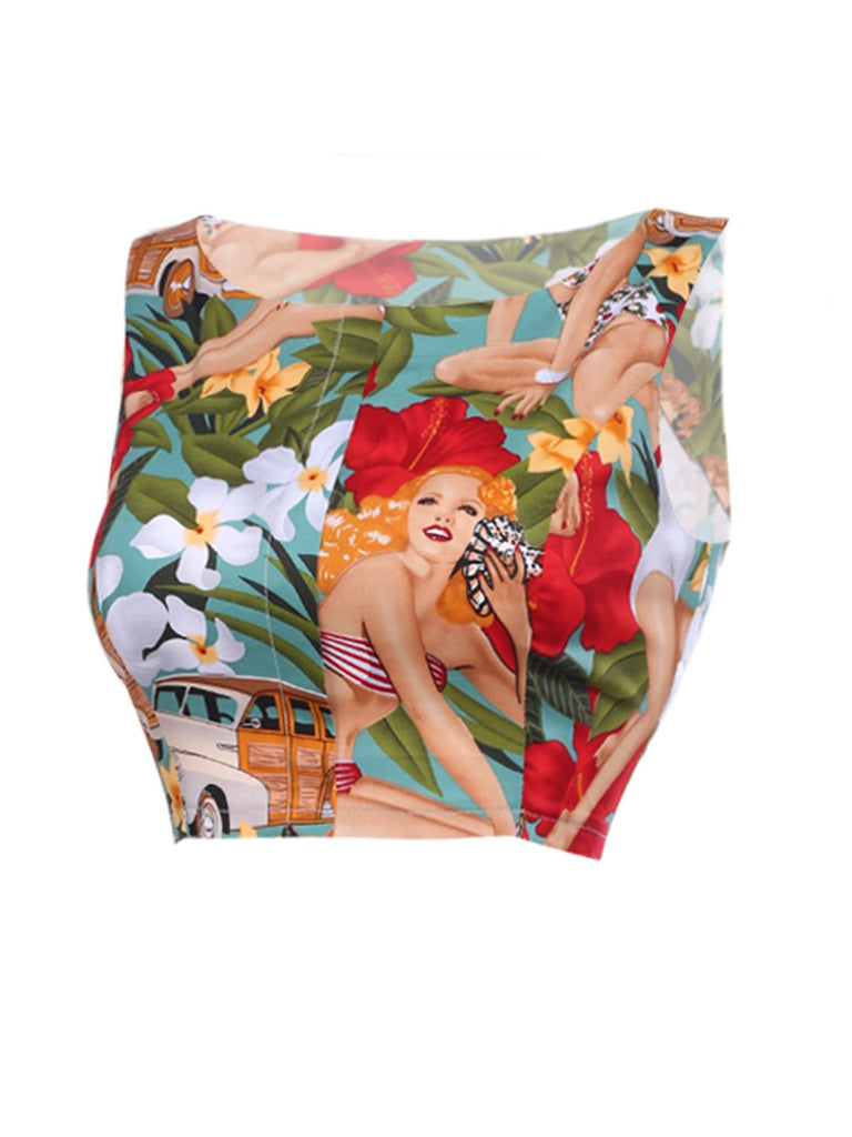 [Vorverkauf] 2PCS 1960er Retro Damen Kurz Top & Bleistift Rock