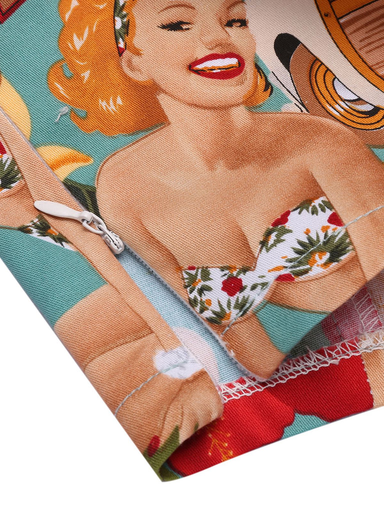 [Vorverkauf] 2PCS 1960er Retro Damen Kurz Top & Bleistift Rock