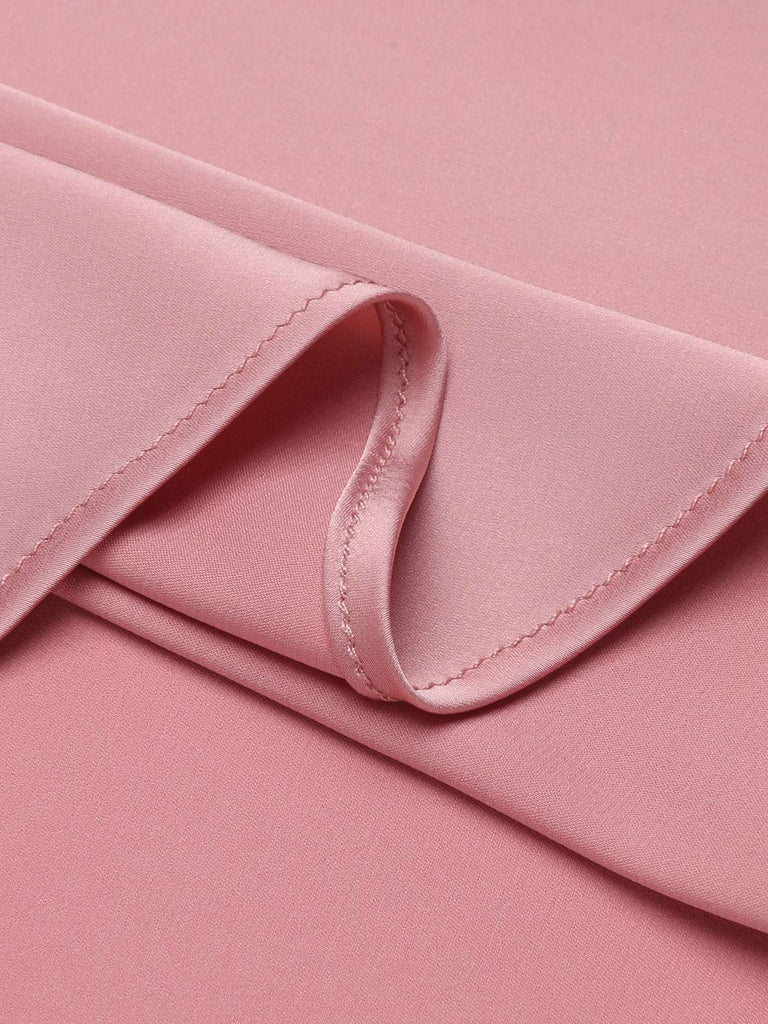 [Vorverkauf] Rosa 1960er Solide Spaghetti Träger Kleid