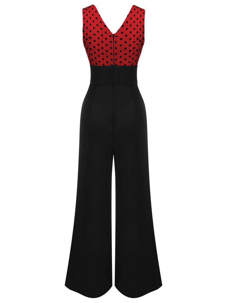 [Vorverkauf] 1930ER POLKA DOT PATCHWORK JUMPSUIT