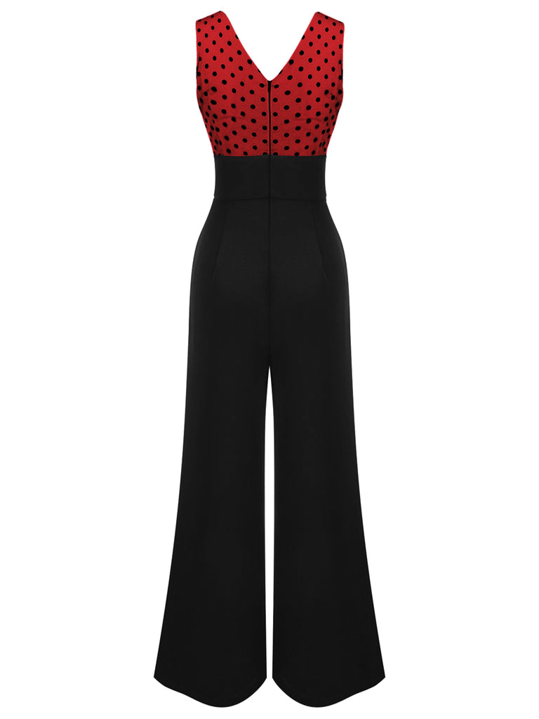 1930ER POLKA DOT PATCHWORK JUMPSUIT