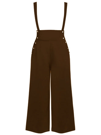 [Vorverkauf] Braun Hose Mit Weitem Bein Und Hoher Taille