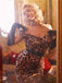 SCHULTERFREIES LEOPAR BLEISTIFT KLEID