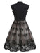 [Vorverkauf] Spitze 1950ER SCHWARZES SCHMETTERLINGS PATCHWORK KLEID