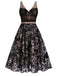 1950ER SCHWARZES SCHMETTERLINGS NETZNÄHTEN KLEID