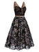 1950ER SCHWARZES SCHMETTERLINGS NETZNÄHTEN KLEID