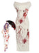 Weiß 1960er Halloween Zombie Braut Blut Bleistiftkleid