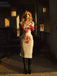 Weiß 1960er Halloween Zombie Braut Blut Bleistiftkleid