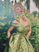 1950ER GRÜNES SCHULTERFREIES VINTAGE Schmetterling KLEID
