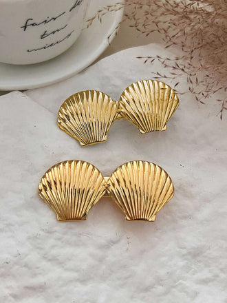 Vintage Doppelte Muschel Metall Haarnadel