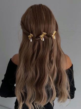 3D Bogen Perle Tropfen Haarspange