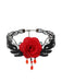 Gothic 3D Rose & Stickerei Spitze Choker Halskette