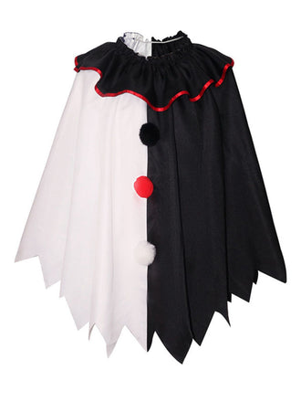 Schwarz & Weiß 1950er Halloween Horror Clown Cosplay Cape