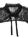 [Vorverkauf] Schwarz 1930er Glockenärmel Tie-Kragen Spitze Cape