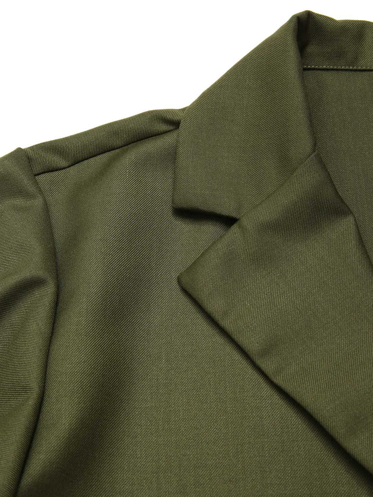 [Vorverkauf] 2PCS Grün 1950er Viktorianisch Bogen Tie Kleid & Kurzes Cape