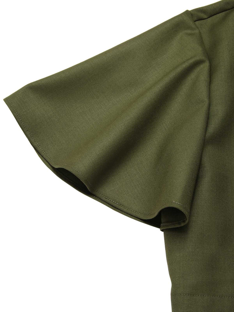 [Vorverkauf] 2PCS Grün 1950er Viktorianisch Bogen Tie Kleid & Kurzes Cape