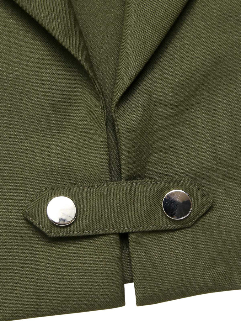 [Vorverkauf] 2PCS Grün 1950er Viktorianisch Bogen Tie Kleid & Kurzes Cape