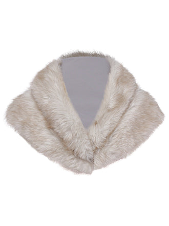 [Vorverkauf] Braun 1920er Kunst Pelz V-Ausschnitt Wickeln Schal