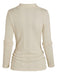 Beige 1960er Solide Kunst Knopf Stricken Pullover