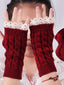 Vintage Spitze Patchwork Verdreht Stricken Fingerlos Handschuhe