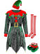 Grün 1950er Pailletten Weihnachten Elf Kostüm Set