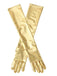 Gold Lack Leder Solide Voll Finger Handschuhe