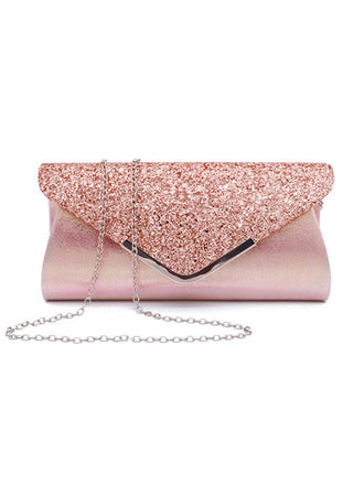 Retro Pailletten Leder Abendtasche