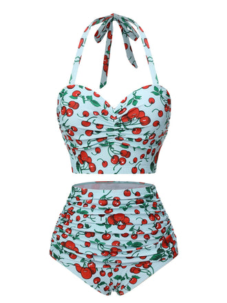 GRÜN CHERRY HALFTER BADEANZUG