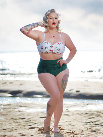 2PCS 1950s Cherry Halter Bikini Set