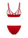 [Vorverkauf] Rot 1960er Glitzer Ring Träger Bikini Set