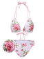 [Vorverkauf] Rosa 1960er Schnürung Halter Rose Bikini Set