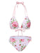[Vorverkauf] Rosa 1960er Schnürung Halter Rose Bikini Set