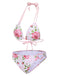 [Vorverkauf] Rosa 1960er Schnürung Halter Rose Bikini Set