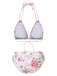 [Vorverkauf] Rosa 1960er Schnürung Halter Rose Bikini Set