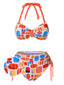 [Vorverkauf] Multicolor 1970er Abstrakte Geometrische Bikini Set