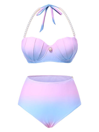 1960er Gradient Meerjungfrauen Muschel Perle Badeanzug