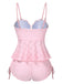 1940er Spaghetti Träger Ösenschale Tankini Set