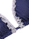[Vorverkauf] Blau 1950er Polka Dots Spitze Halter Bikini Set