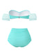 Gelb 1970er Belle Princess Stil Rose Puff Bikini Set