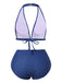 [Vorverkauf] Blue 1950er Rüschen Halter Polka Dots Bademode