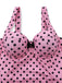 [Vorverkauf] Rosa 1960er Polka Punkt Spitze Einteiliger Badeanzug