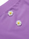 [Vorverkauf] Lila 1950er Gänseblümchen Bogen Gurt Badeanzug