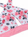 Rosa 1940er Blumen Cross Halter Badeanzug