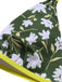 [Vorverkauf] Dunkelgrün 1940er Halter Bogen Blumen Badeanzug