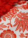 Rot 1960er Blumen Rüschen Schulterfreies Badeanzug
