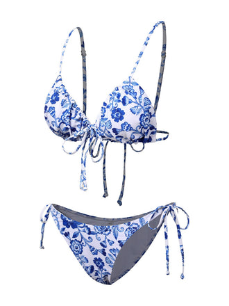 Blau & Weiß 1950er Porzellan Trägerbikini