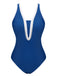 Blau 1930er Träger Einteiliger Badeanzug