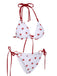 Weiß 1960er Erdbeere Schnürung Hater Bikini Set